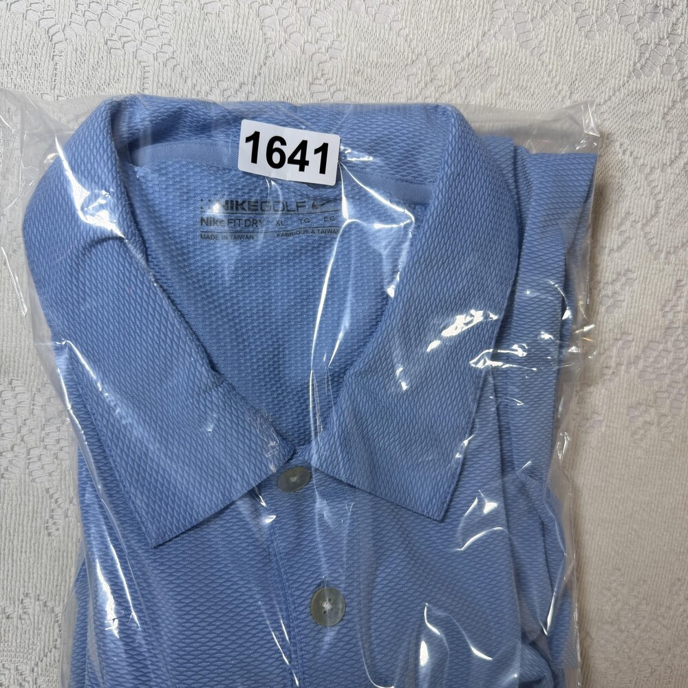 Nike Golf Polo Shirt Mens XL Blue Fit Dry Short Sleeve Performance Stretch - Picture 13 of 13